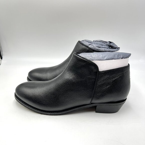 9.5N‎ 9.5 NARROW WIDTH Softwalk Womens Rocklin Black Leather Ankle Boots Shoes - Picture 6 of 14